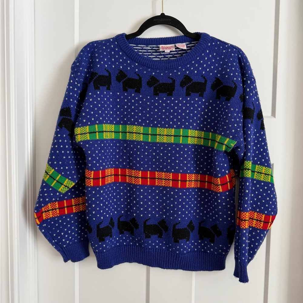 Vintage Scottie Dog Novelty Sweater Size Large